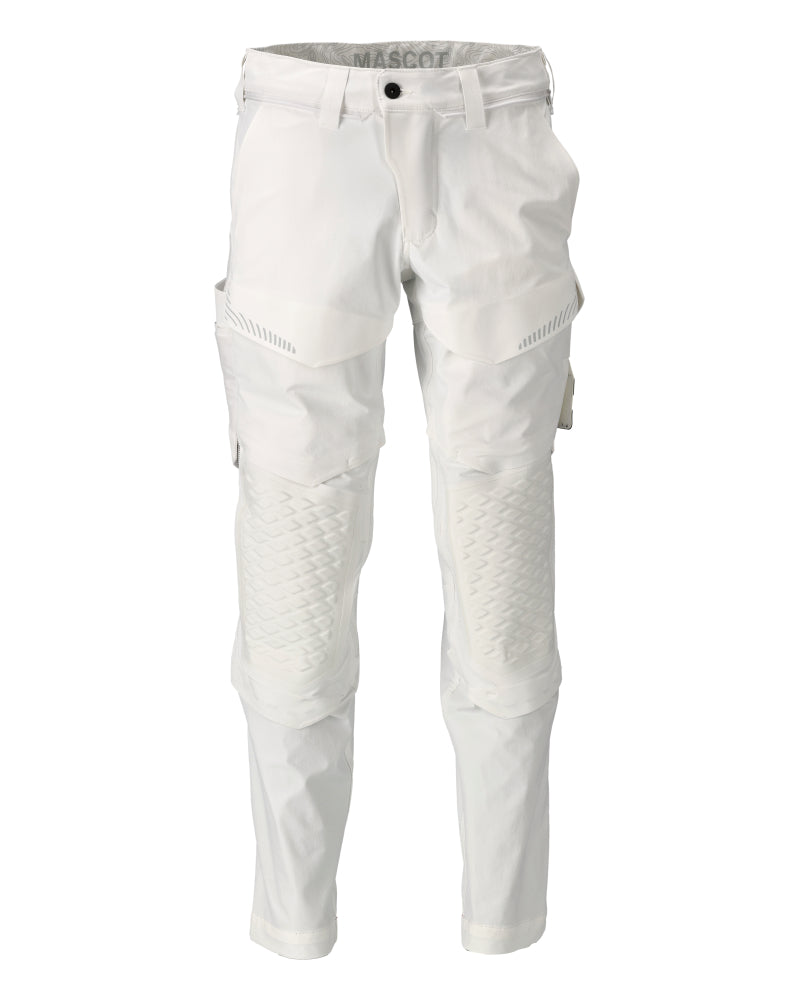 CUSTOMIZED Pantalon avec poches genouillères, peintre - Blanc