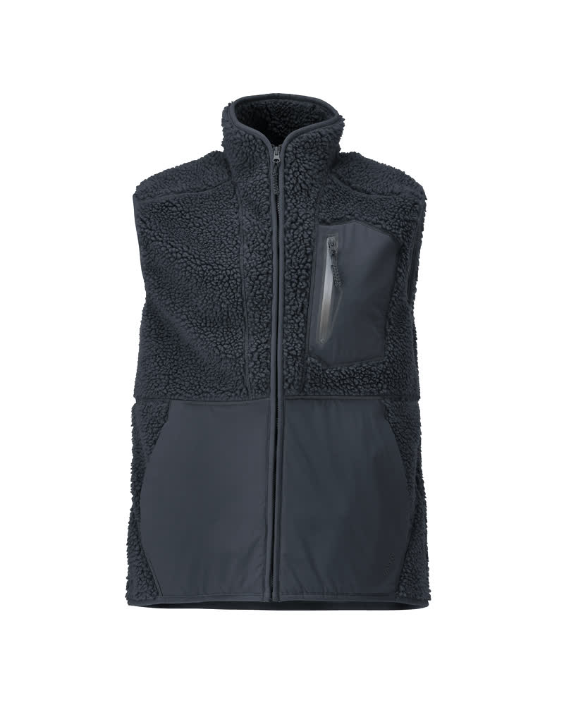 CUSTOMIZED Gilet fourrure zippé - Marine foncé