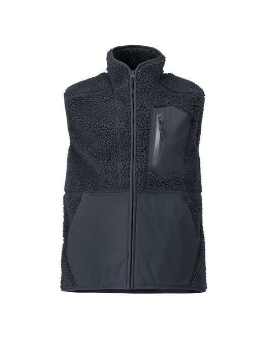 CUSTOMIZED Gilet fourrure zippé - Marine foncé