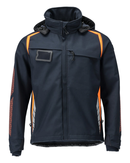 ACCELERATE SAFE Veste Softshell avec capuche - Marine foncé/Hi-vis orange