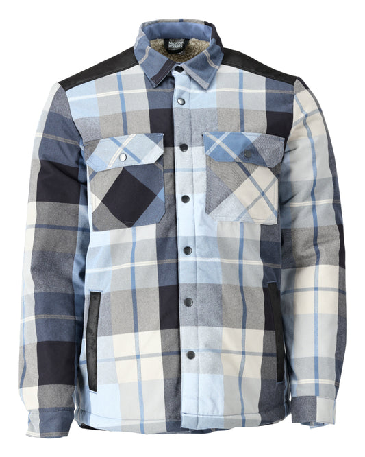 CUSTOMIZED Chemise avec doublure fourrure - À carreaux marine foncé
