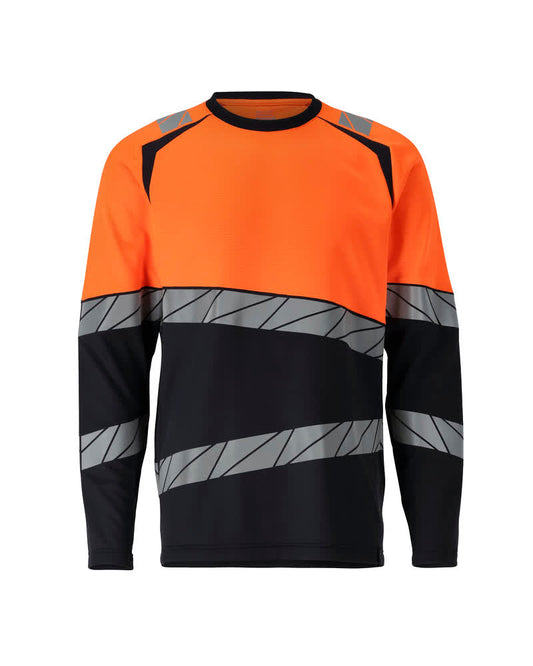 ACCELERATE SAFE T-shirt, manches longues - Marine foncé/Hi-vis orange