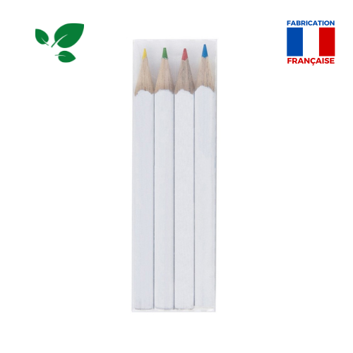 Set de 4 Mini Crayons de Couleur - Made In France